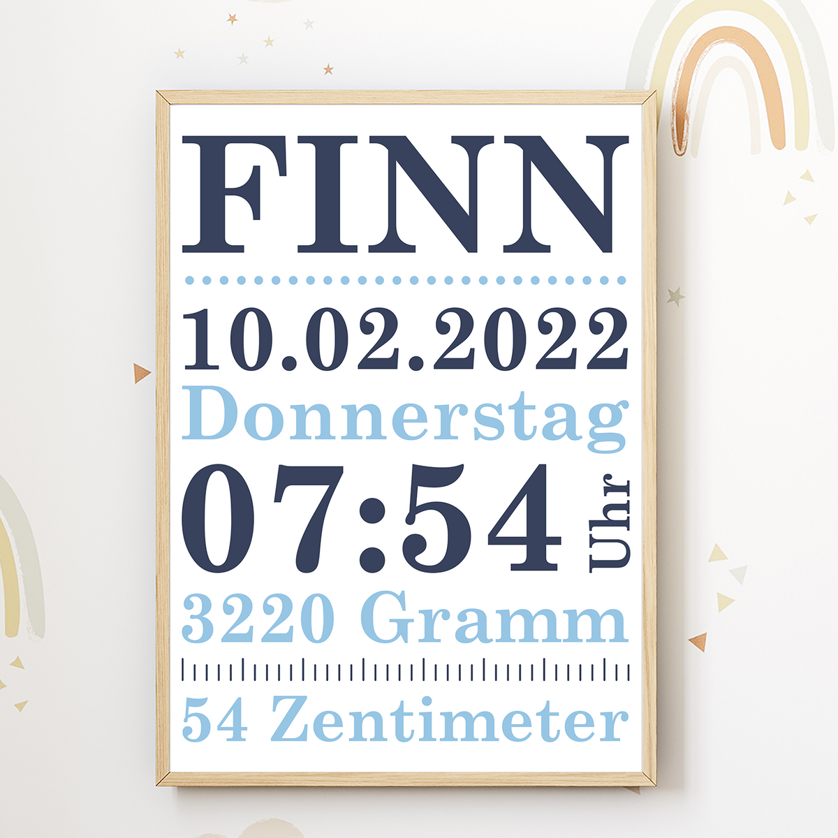 Geburtsposter personalisiert | minimalistisch Babyposter modern Kinderzimmer Wandbild Kinderposter