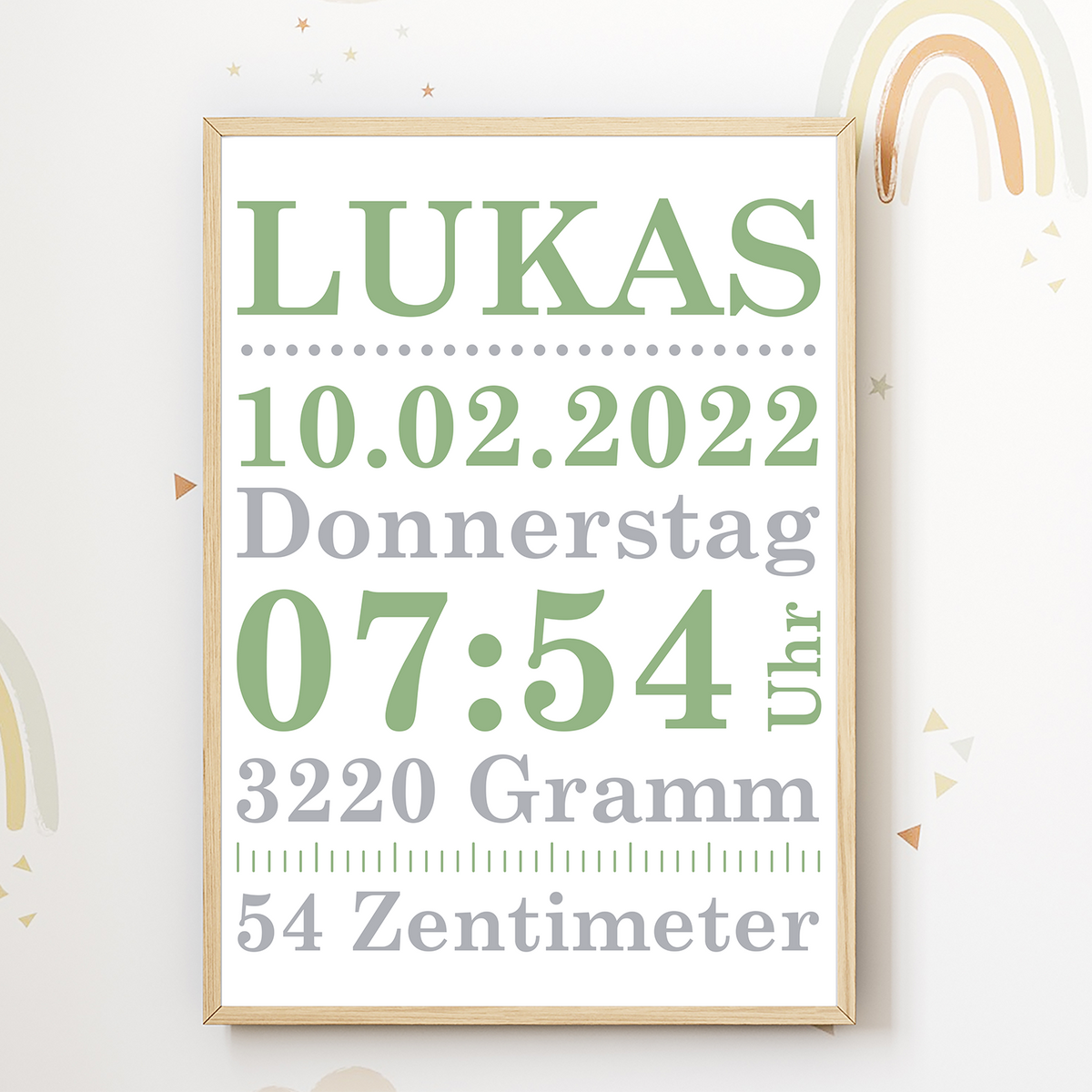 Geburtsposter personalisiert | minimalistisch Babyposter modern Kinderzimmer Wandbild Kinderposter