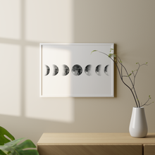 Laden Sie das Bild in den Galerie-Viewer, Mondphasen Poster – Mondposter Wandbild Wohnzimmer Küche Flur Schlafzimmer Zuhause Wanddeko
