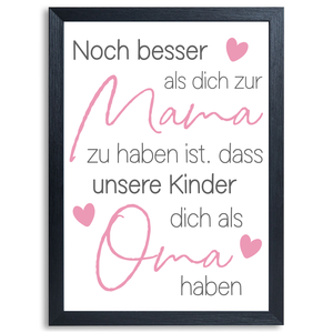 Mama Oma Poster DIN A4 Kunstdruck Danksagung Muttertag Geschenk Beste Mutter Großmutter Wandbild