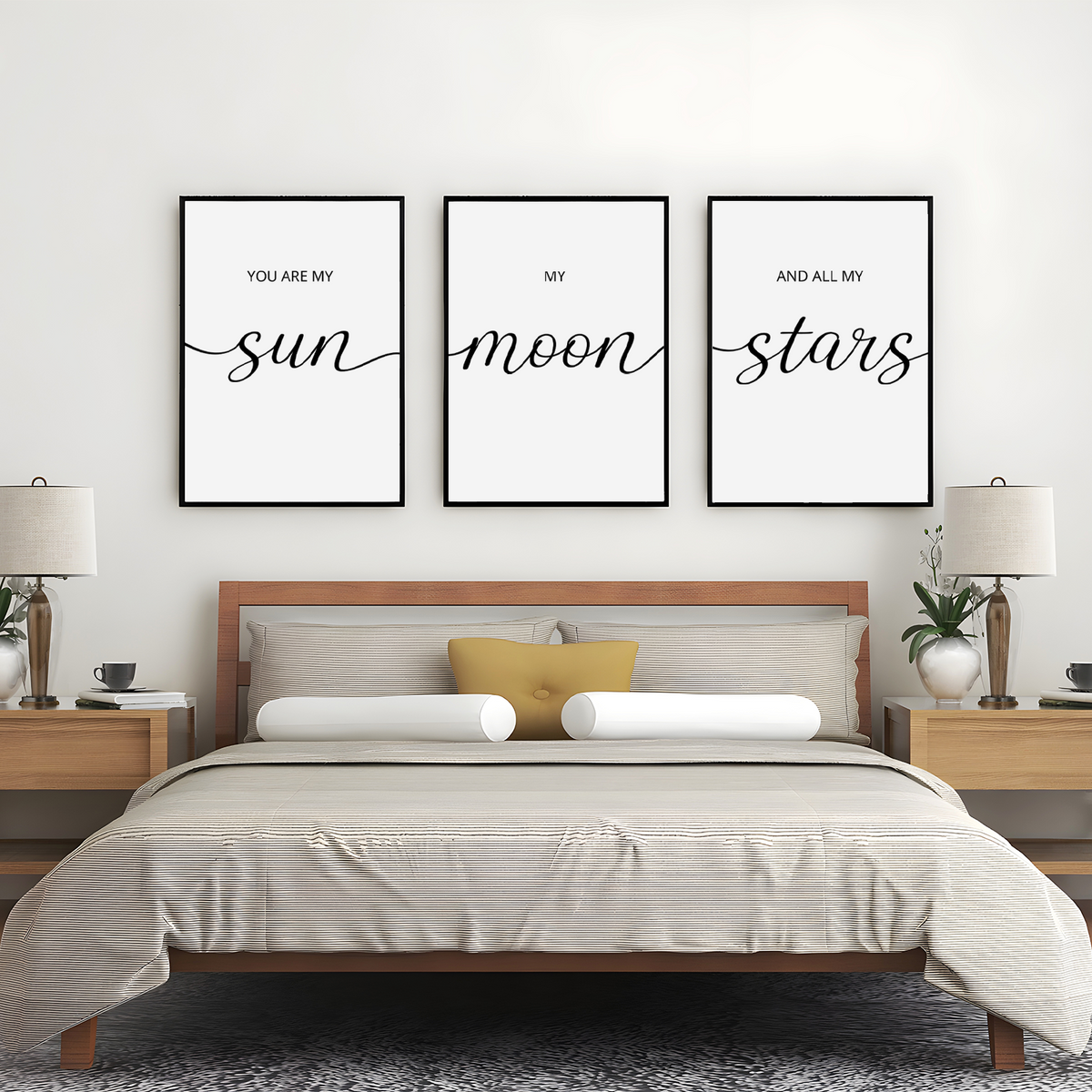 You are my Sun Moon Stars Kinderzimmer Poster 3er Set – Baby Wandbild Babyzimmer Wanddeko