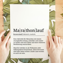 Laden Sie das Bild in den Galerie-Viewer, Marathonlauf Poster Definition Kunstdruck Wandbild Geschenk
