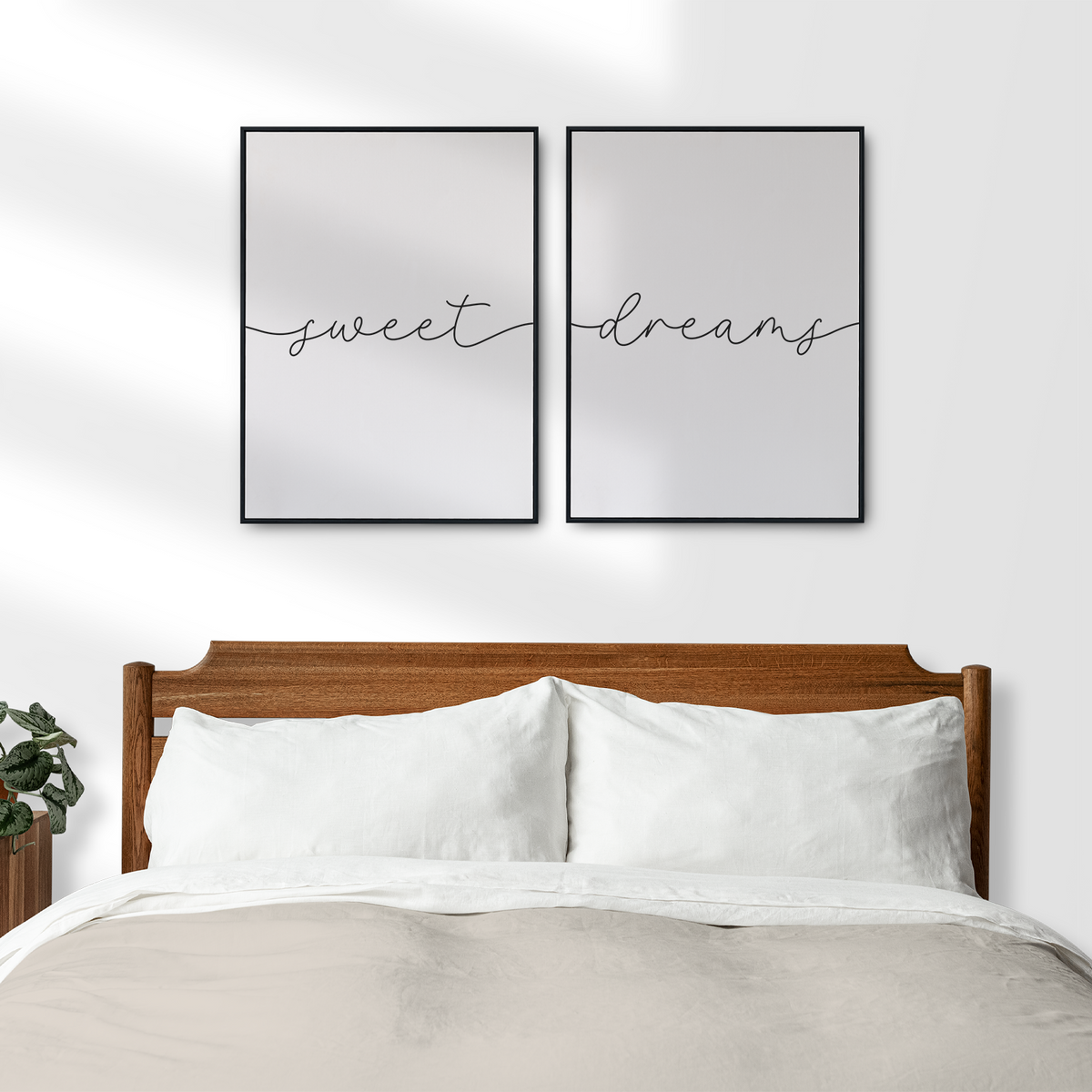 Sweet Dreams 2er Set Schlafzimmer Poster Bett Wandbild Schlafen Wanddeko