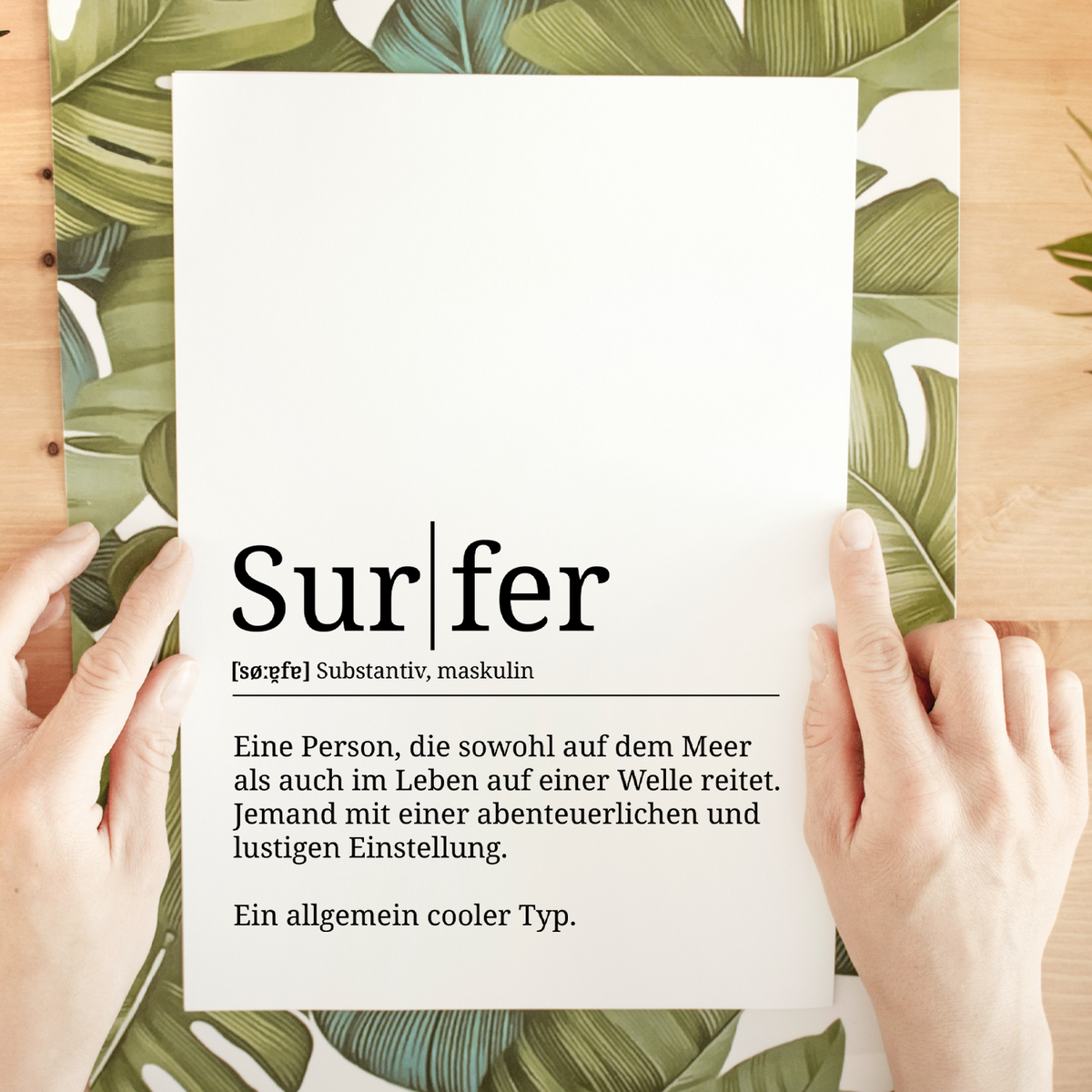 Surfer Poster Definition Kunstdruck Wandbild Geschenk