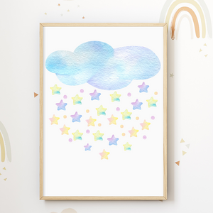 Regenbogen Einhorn Bilder 3er Set DIN A4 Kinderzimmer Wandbilder Babyzimmer Poster Dekoration