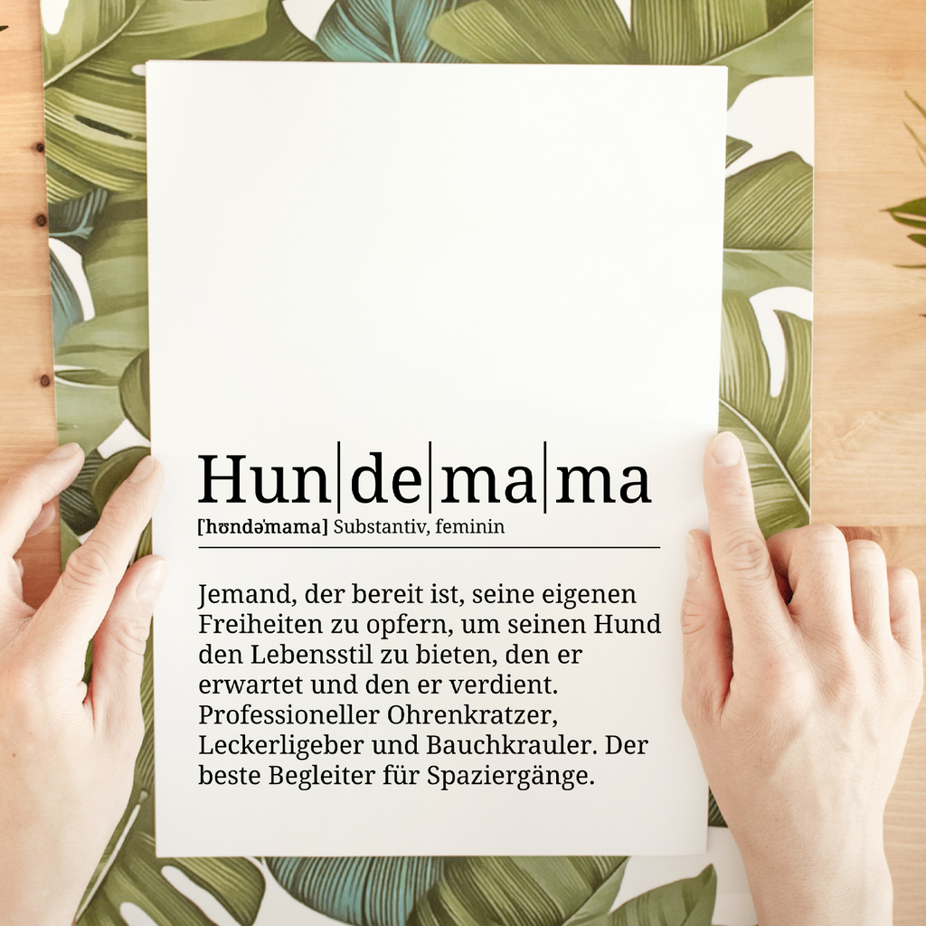 Hundemama Poster Definition - Hundebesitzer Geschenk Wandbild