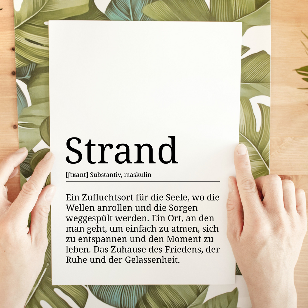 Strand Poster Definition Kunstdruck Wandbild Geschenk