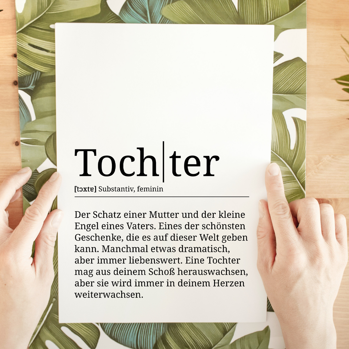 Tochter Poster Definition - Tochter Geschenk Wandbild
