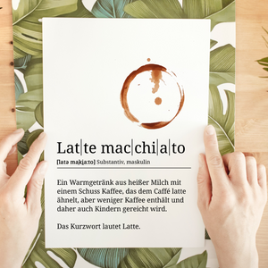 Latte Macchiato Poster Definition - Kaffee Wandbild Barista Küche Wanddeko