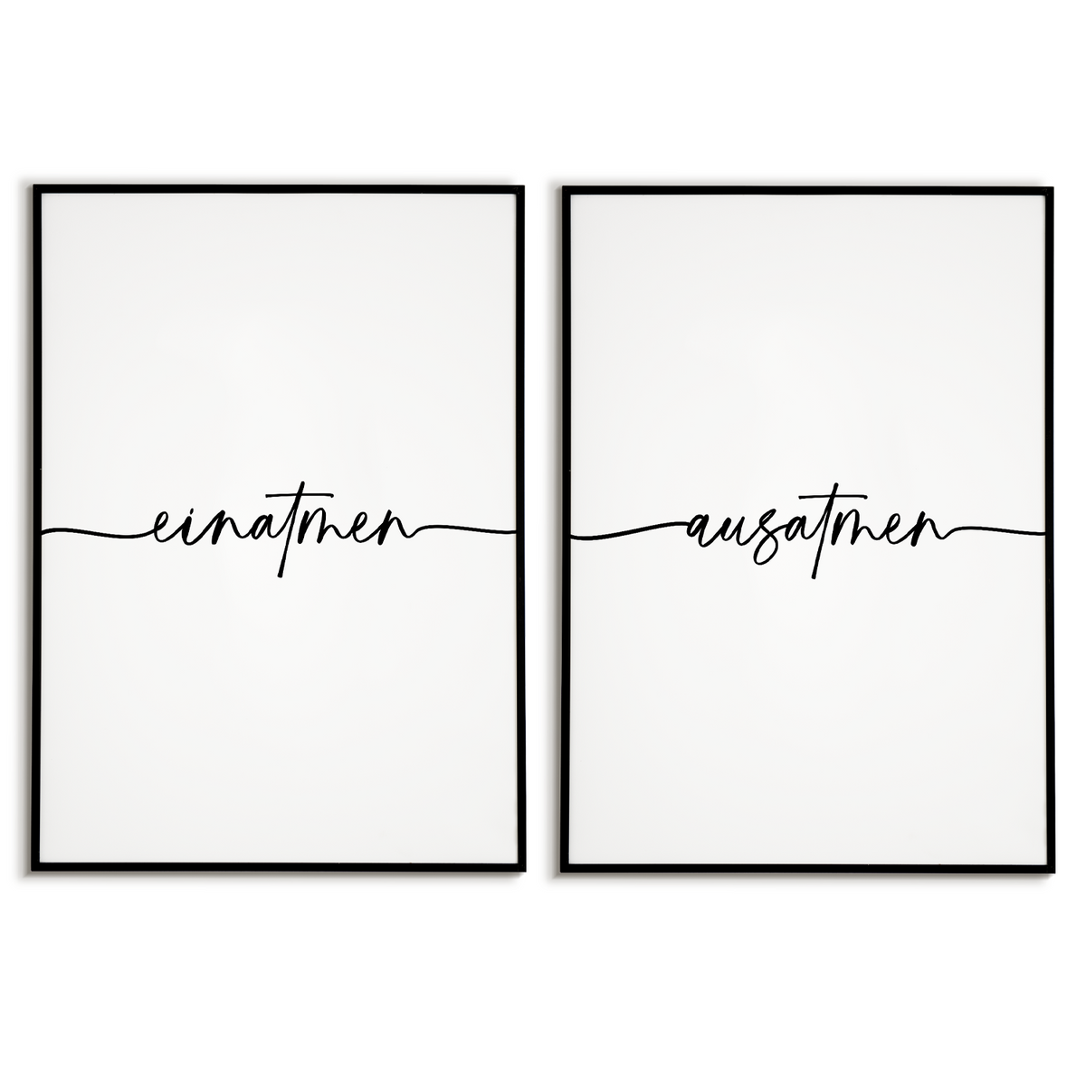 Einatmen Ausatmen Poster - Yoga Entspannung Geschenk Relax Wandbild Wohnzimmer Küche Esszimmer Schlafzimmer Wanddeko
