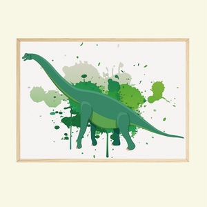 Dinosaurier Bilder 4er Set DIN A4 Kinderzimmer Wandbilder Babyzimmer Dino Poster Dekoration