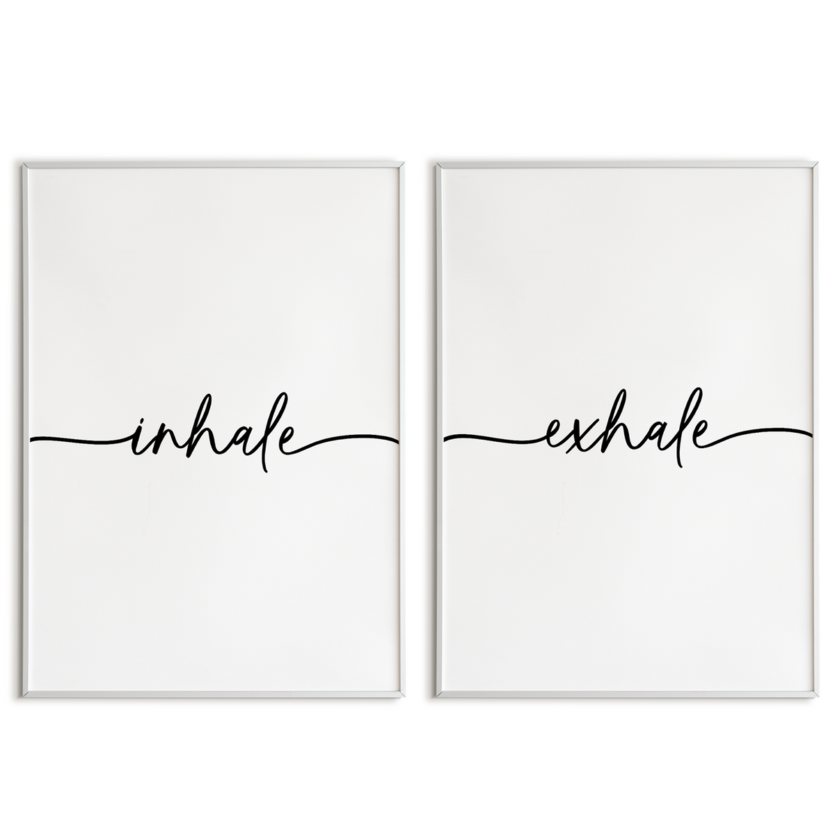 Inhale Exhale Poster - Yoga Entspannung Geschenk Relax Wandbild Wohnzimmer Küche Esszimmer Schlafzimmer Wanddeko