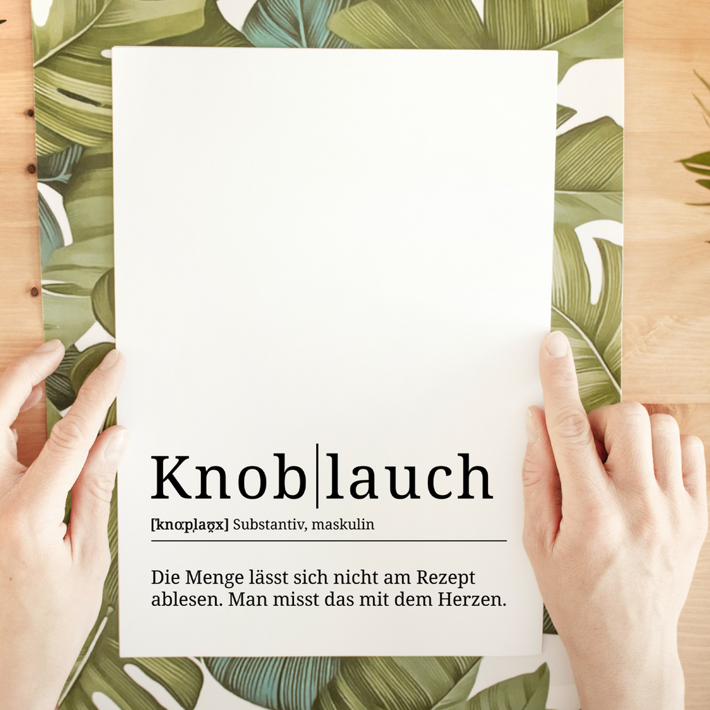 Knoblauch Poster Definition Kunstdruck Wandbild Geschenk