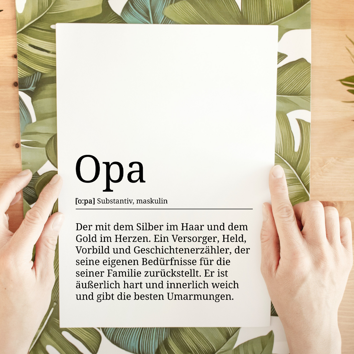 Opa Poster Definition - Großvater Vatertag Geschenk Wandbild