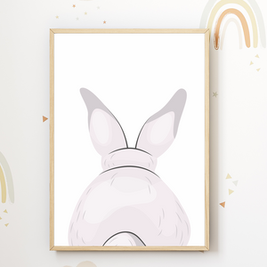 Niedlicher Hase 2er Set Kinderzimmer Bilder DIN A4 Wandbilder Deko Babyzimmer Poster