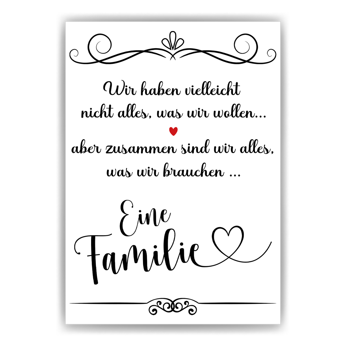 Familie Poster Kunstdruck DIN A4 Bild Eltern Geschenkidee