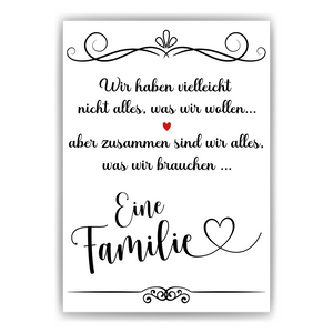 Familie Poster Kunstdruck DIN A4 Bild Eltern Geschenkidee