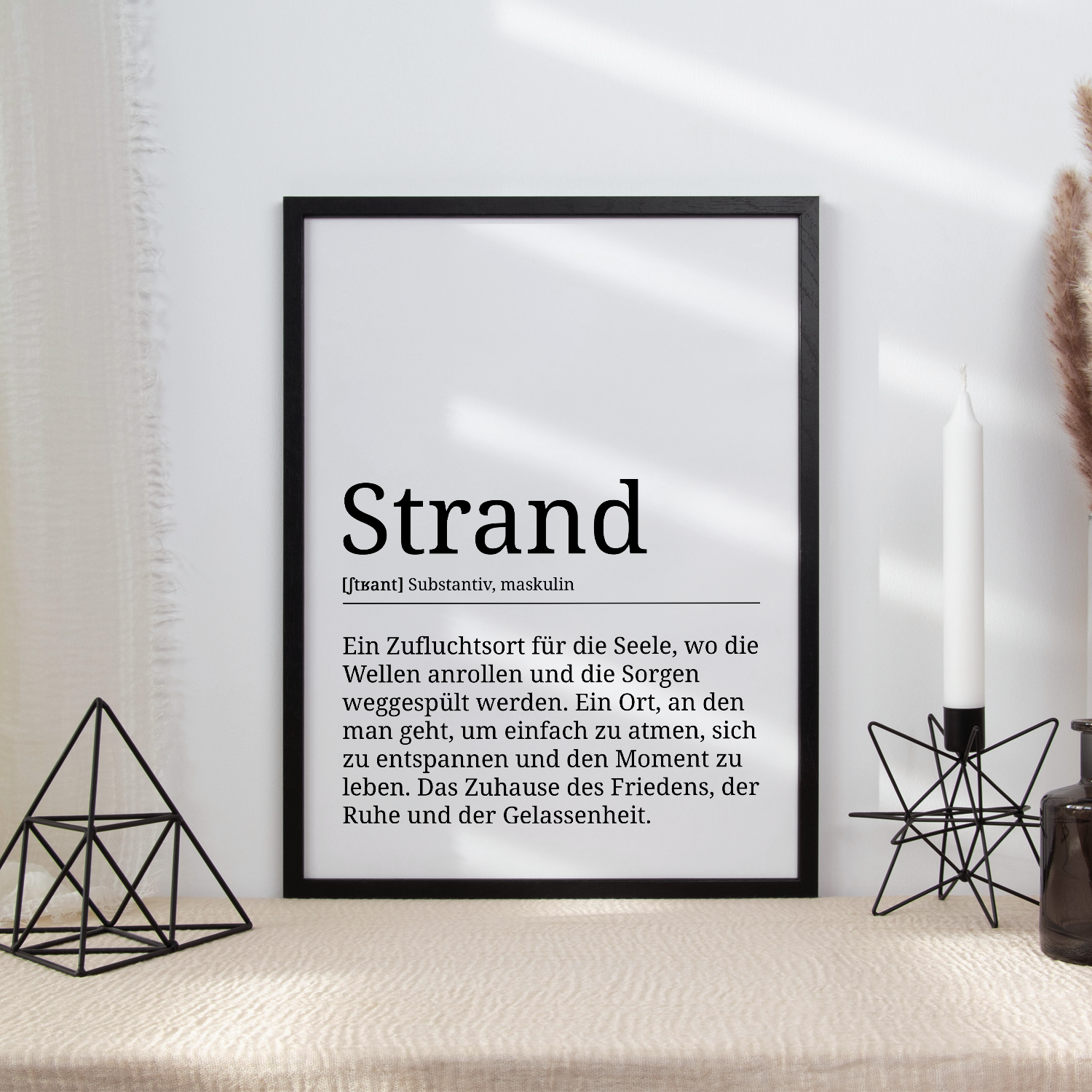 Strand Poster – Definition Geschenk Kunstdruck Wandbild Tigerlino®