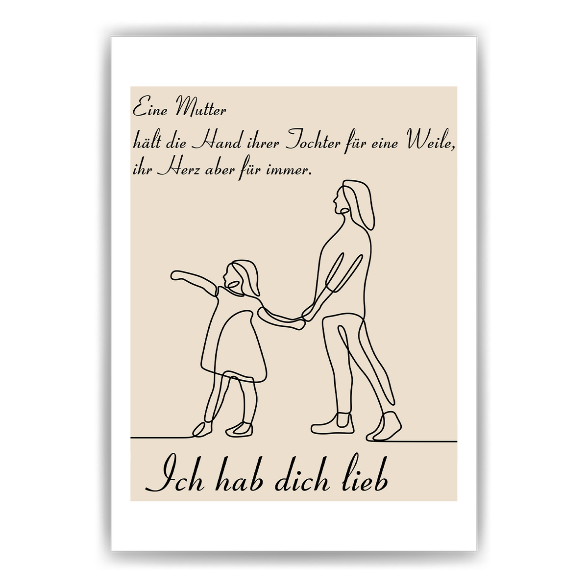 Mama Tochter Poster personalisierbar DIN A4 Kunstdruck Danksagung Muttertag Geschenk Beste Mutter Wandbild
