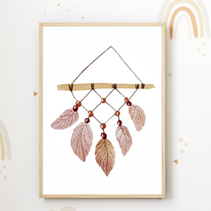 Boho Regenbogen Indianer Feder 3er Set Kinderzimmer Bilder DIN A4 Wandbilder Deko Babyzimmer Poster