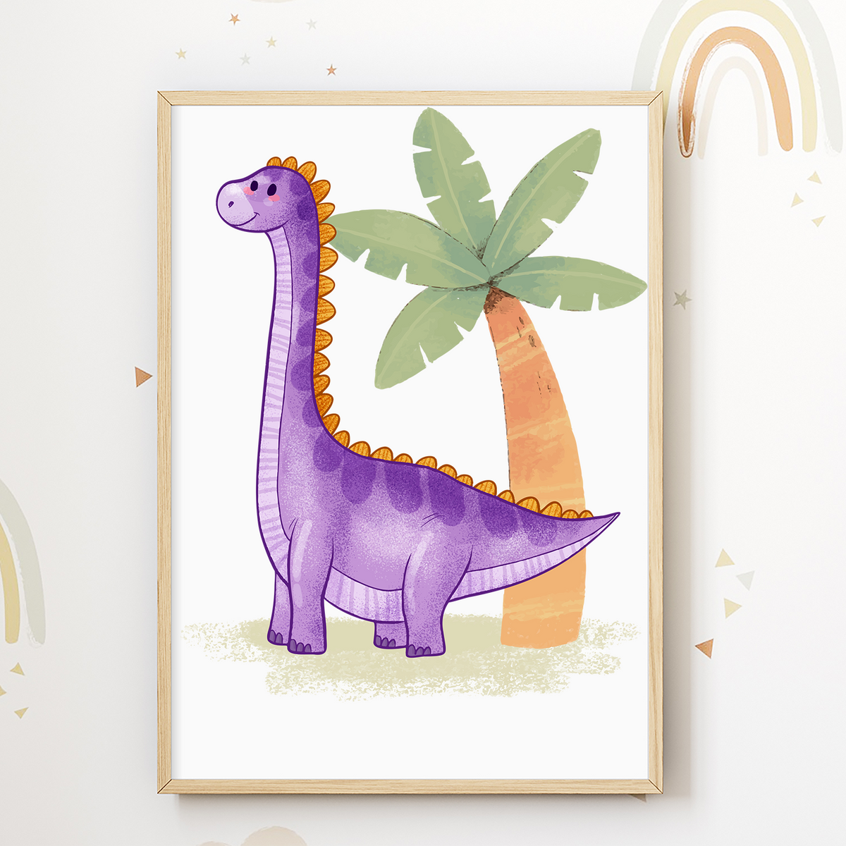 Dinosaurier 6er Set Bilder Dino Kinderzimmer Deko DIN A4 Poster Babyzimmer Wandbilder