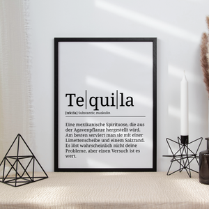 Tequila Poster Definition Kunstdruck Wandbild Geschenk