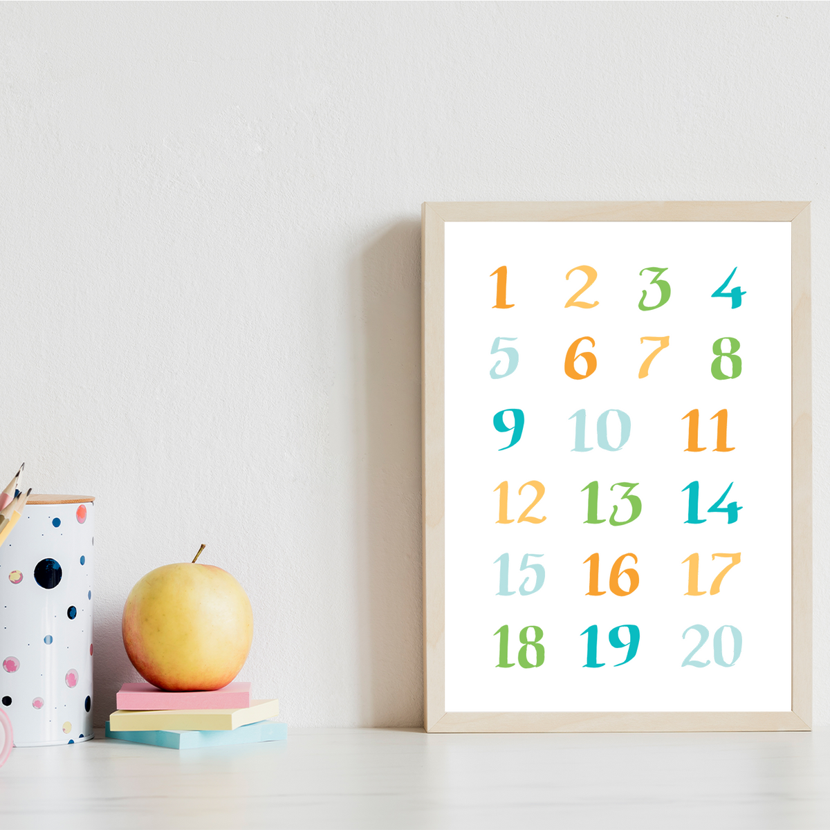ABC Kinderposter 2er Set Alphabet Lernposter Buchstaben & Zahlen | Kinderzimmer Wandbilder Einschulung Kindergarten Grundschule Lernhilfe für Kinder