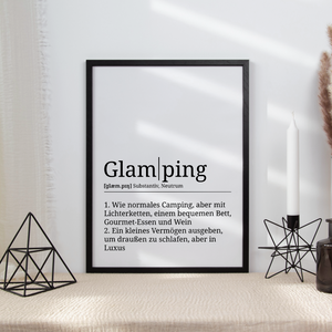 Glamping Poster Definition Kunstdruck Wandbild Geschenk