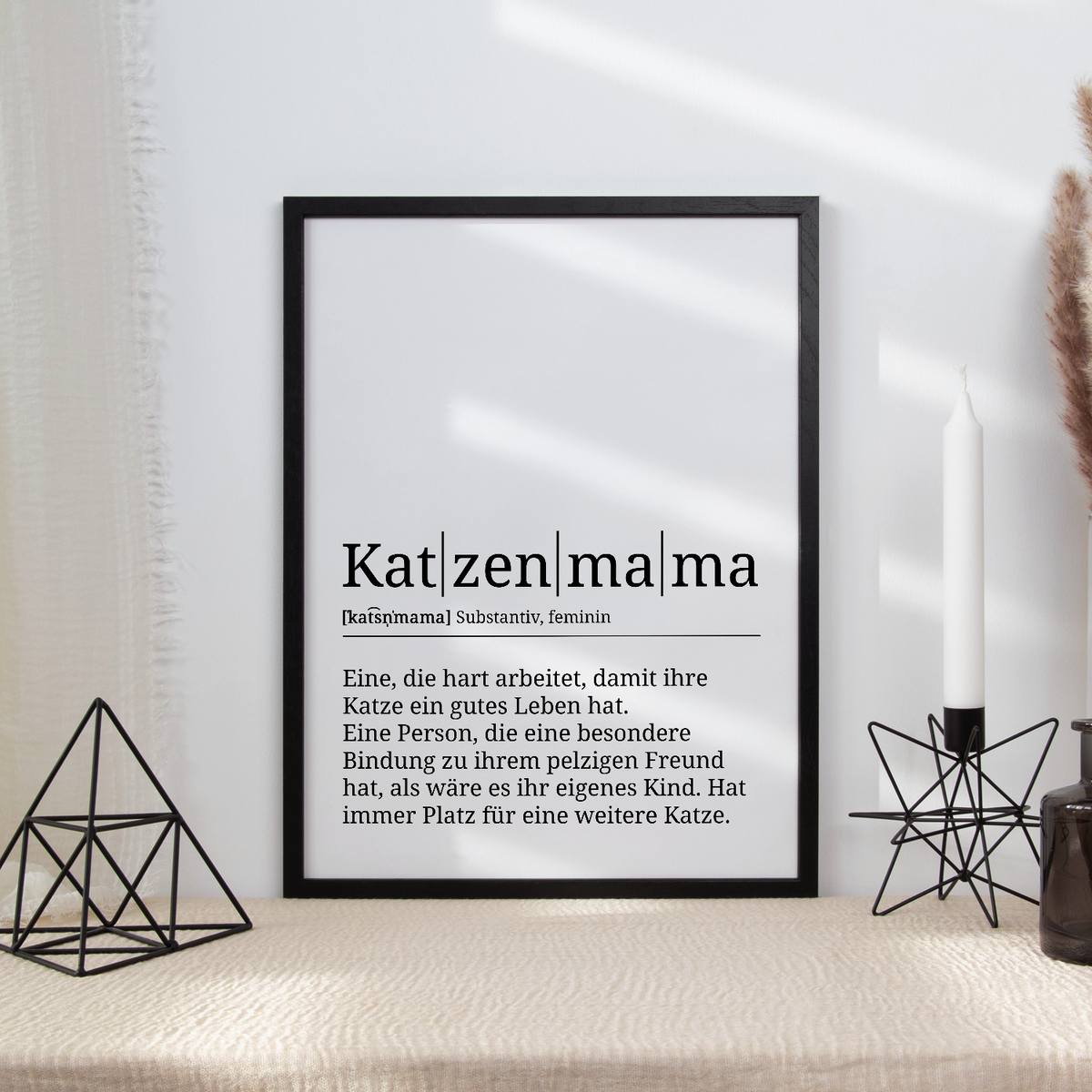 Katzenmama Poster Definition - Katzenbesitzer Geschenk Wandbild