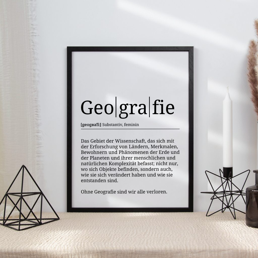 Geografie Poster Definition Kunstdruck Wandbild Geschenk