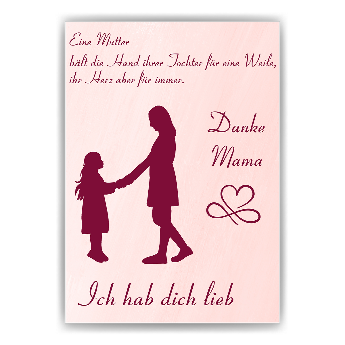 Mama Tochter Poster Kunstdruck DIN A4 Danksagung Muttertag Geschenk Dankeschön Beste Mutter Wandbild Mama Geburtstag Weihnachten