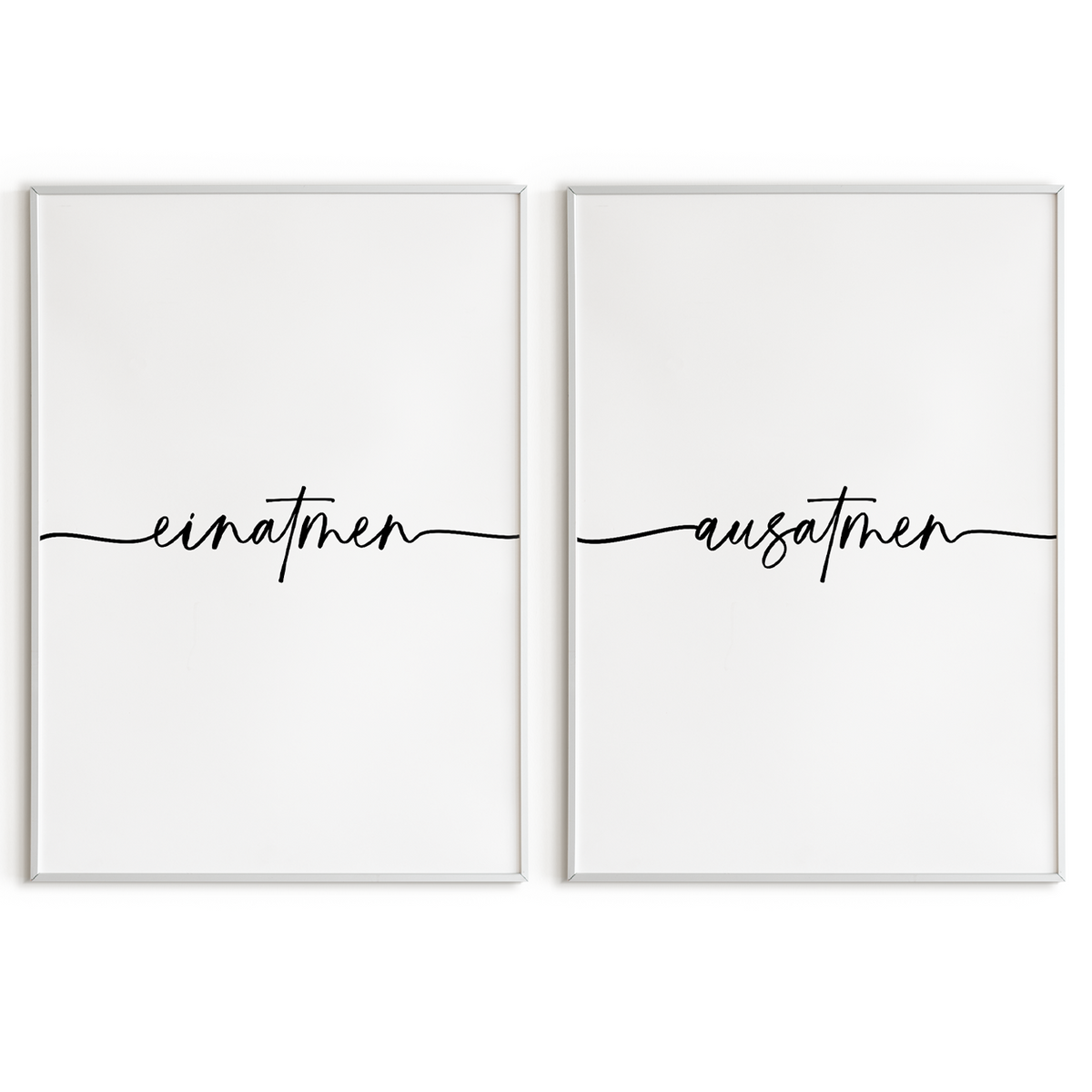 Einatmen Ausatmen Poster - Yoga Entspannung Geschenk Relax Wandbild Wohnzimmer Küche Esszimmer Schlafzimmer Wanddeko