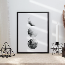 Laden Sie das Bild in den Galerie-Viewer, Mondphasen Poster – Mond Wandbild Wohnzimmer Küche Flur Schlafzimmer Zuhause Wanddeko
