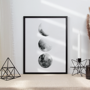 Mondphasen Poster – Mond Wandbild Wohnzimmer Küche Flur Schlafzimmer Zuhause Wanddeko