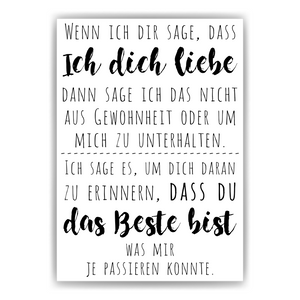 Ich liebe dich Poster DIN A4 Liebe Kunstdruck Valentinstag Geschenkidee Liebespaar Bild