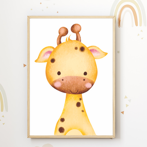 Löwe Giraffe Tiger Safari Tiere 3er Set Kinderzimmer Bilder DIN A4 Wandbilder Deko Babyzimmer Poster