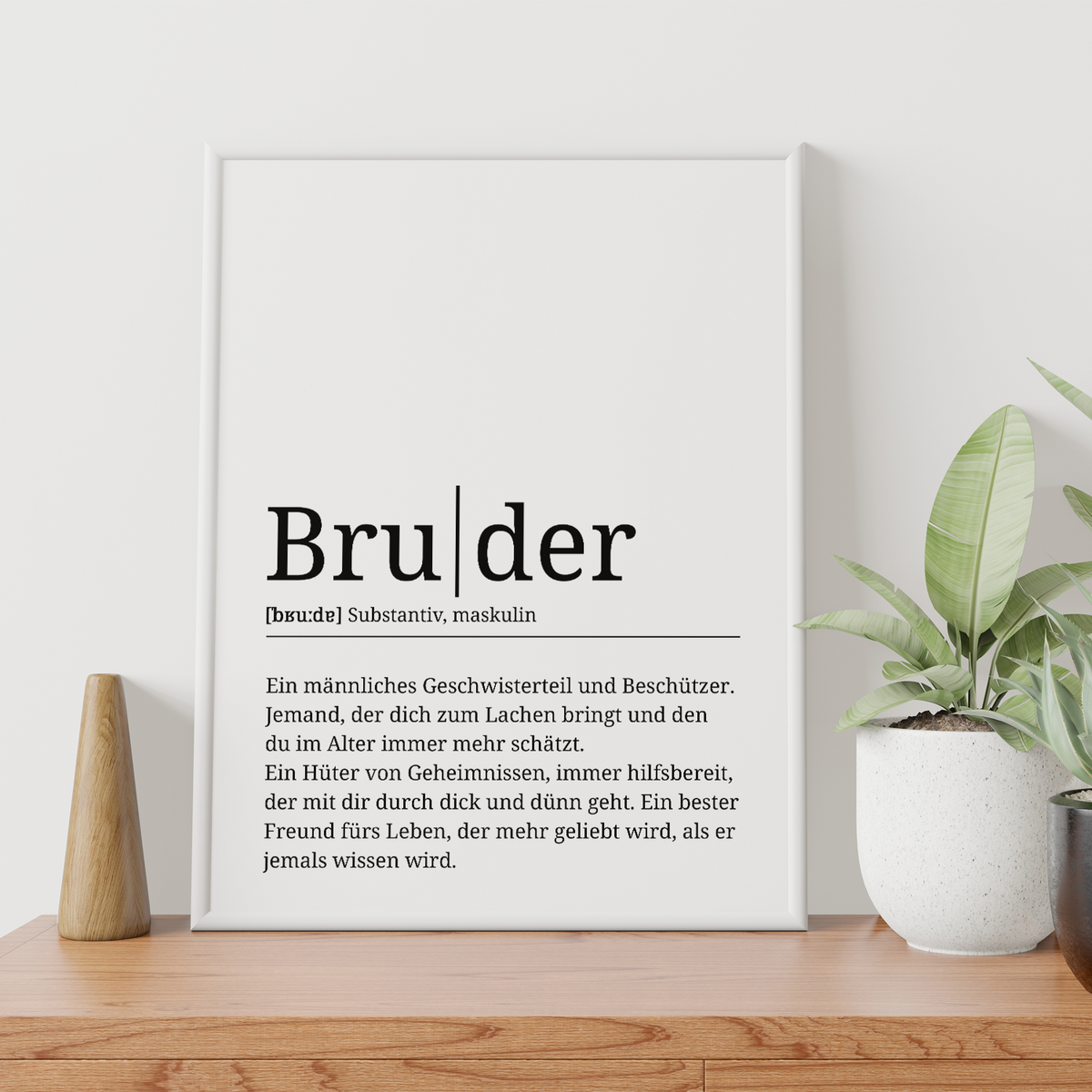 Bruder Poster Definition - Geschwister Geburtstag Bruder Geschenk Wandbild Kunstdruck