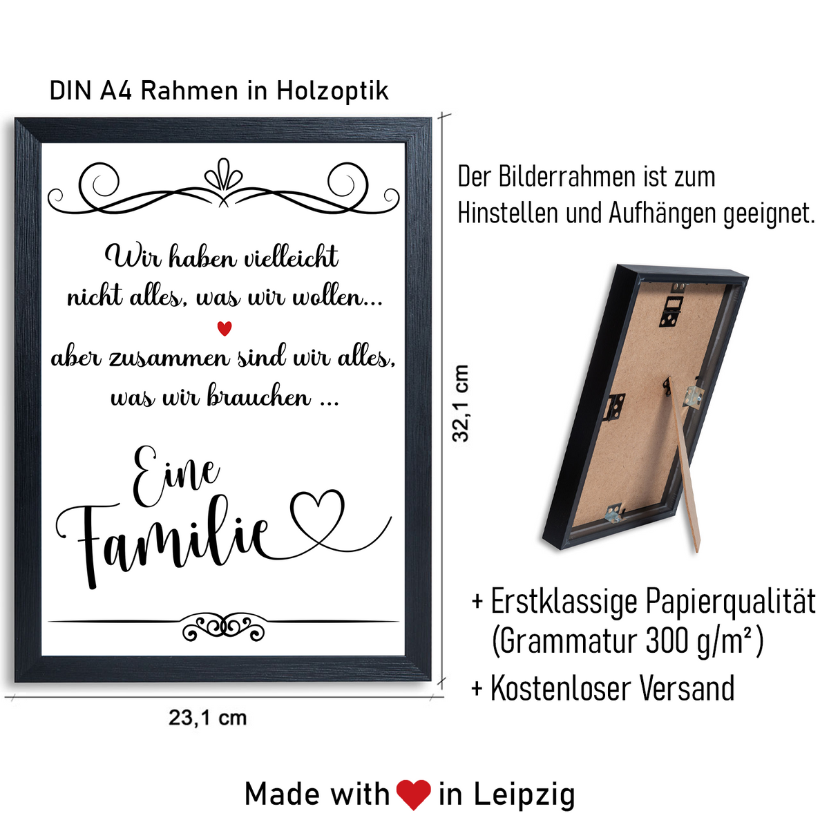 Familie Poster Kunstdruck DIN A4 Bild Eltern Geschenkidee