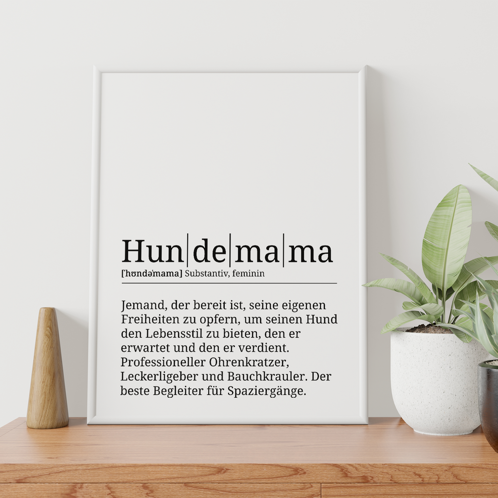 Hundemama Poster Definition - Hundebesitzer Geschenk Wandbild