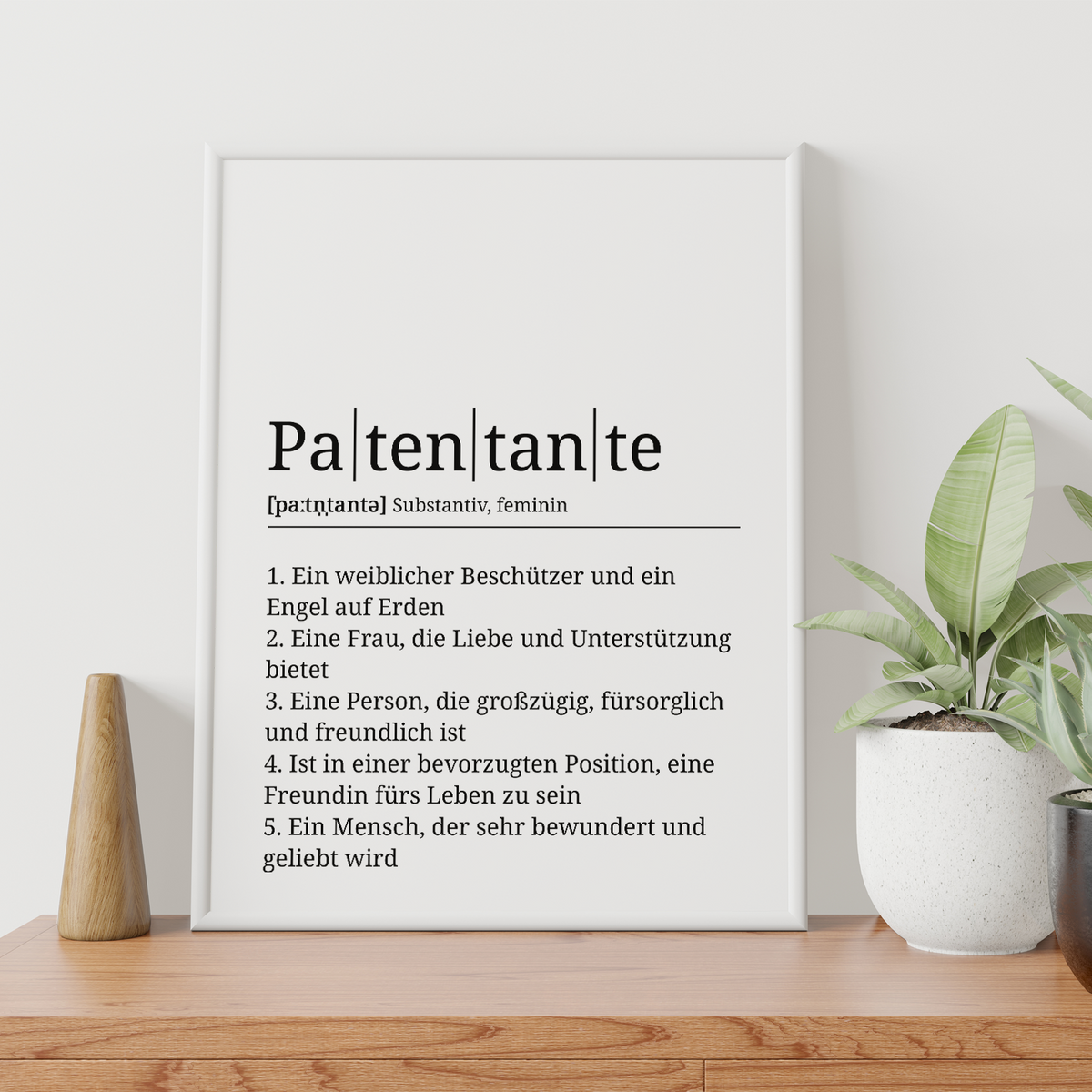 Patentante Poster Definition - Wandbild Geschenk