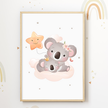 Laden Sie das Bild in den Galerie-Viewer, Koala Mama Bilder 3er Set DIN A4 Kinderzimmer Wandbilder Babyzimmer Poster Dekoration
