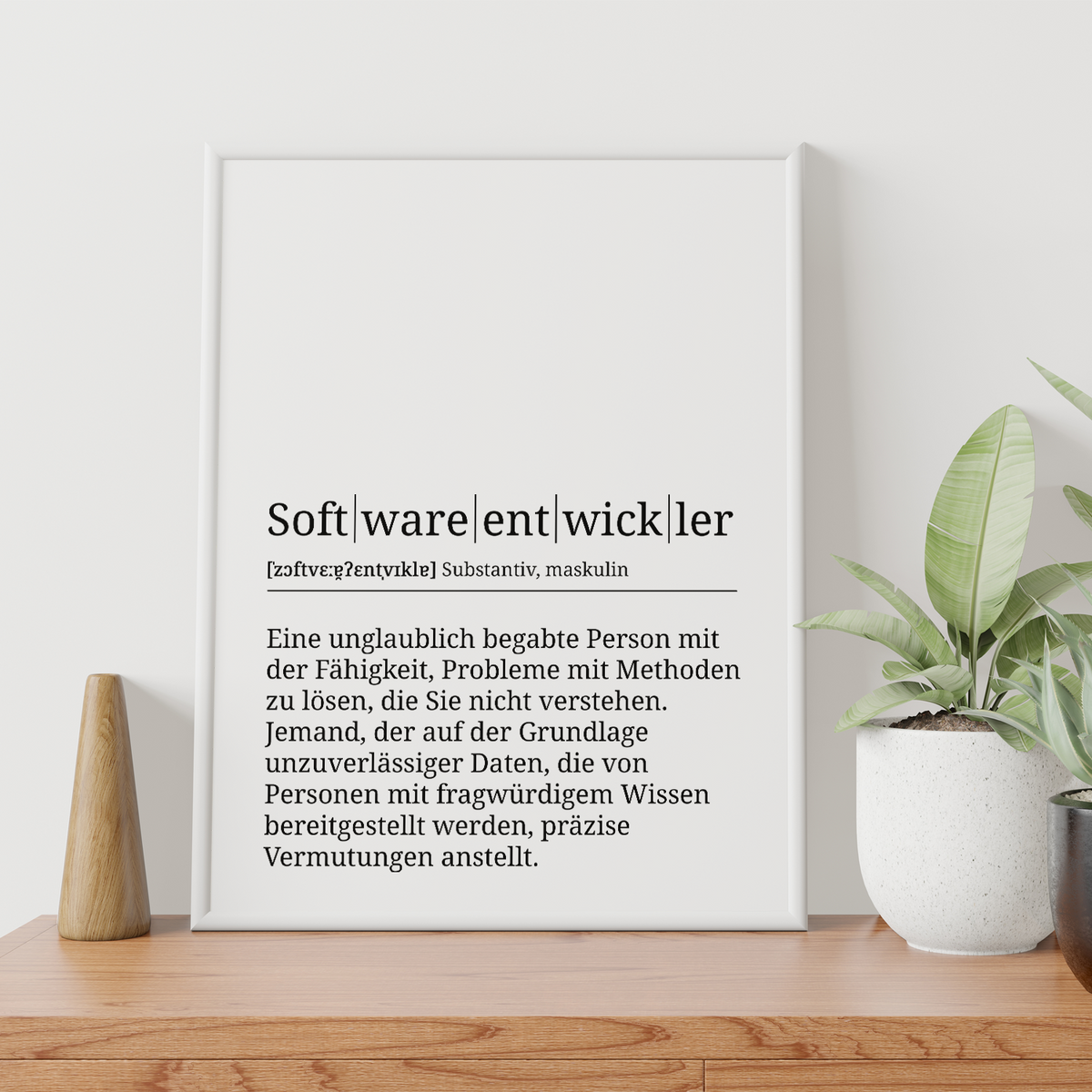 Softwareentwickler Poster Definition Kunstdruck Wandbild Geschenk