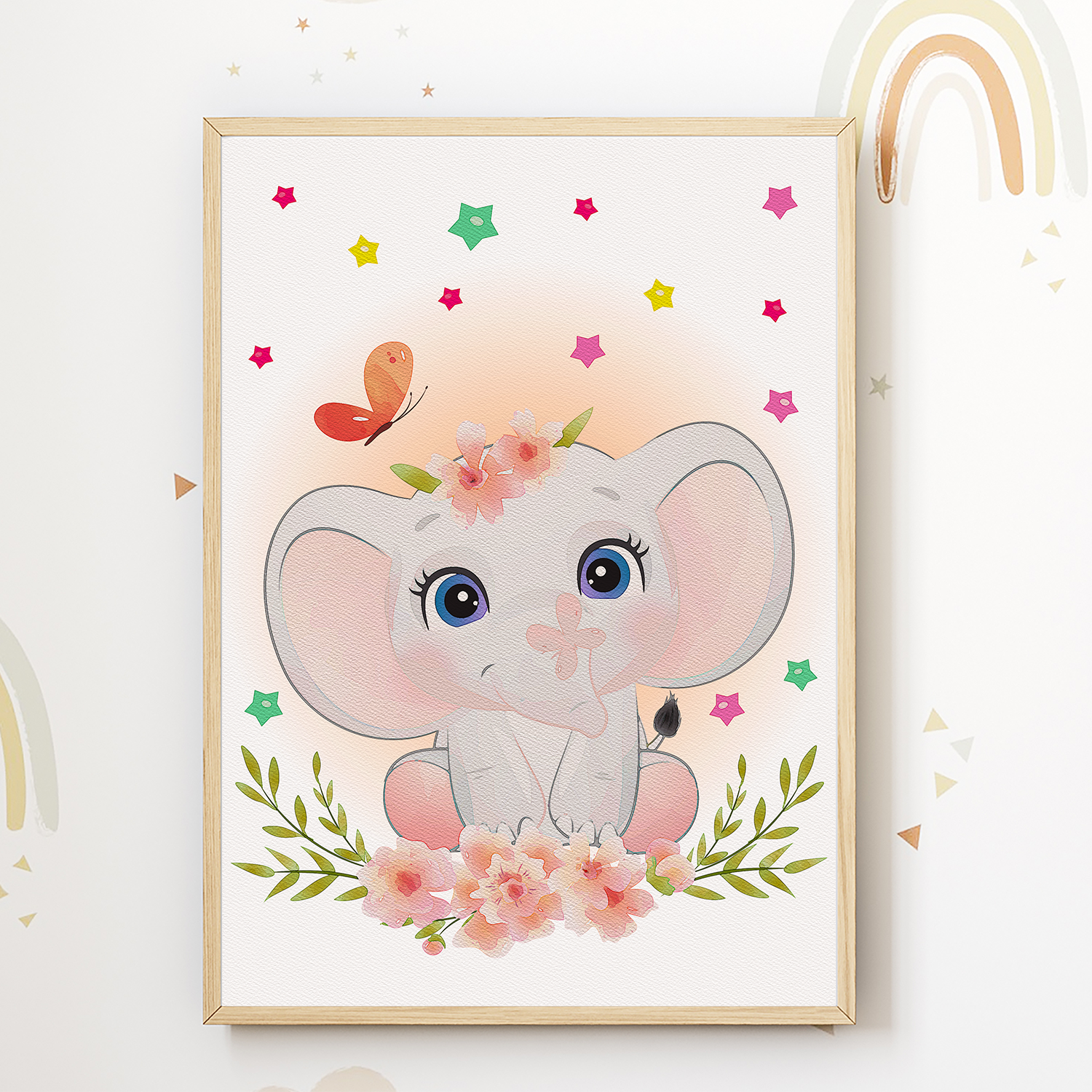Set DIN Bilder 4er A4 Wandbilder Kinderzimmer Babyzimm Niedliche Tiere – Tigerlino®
