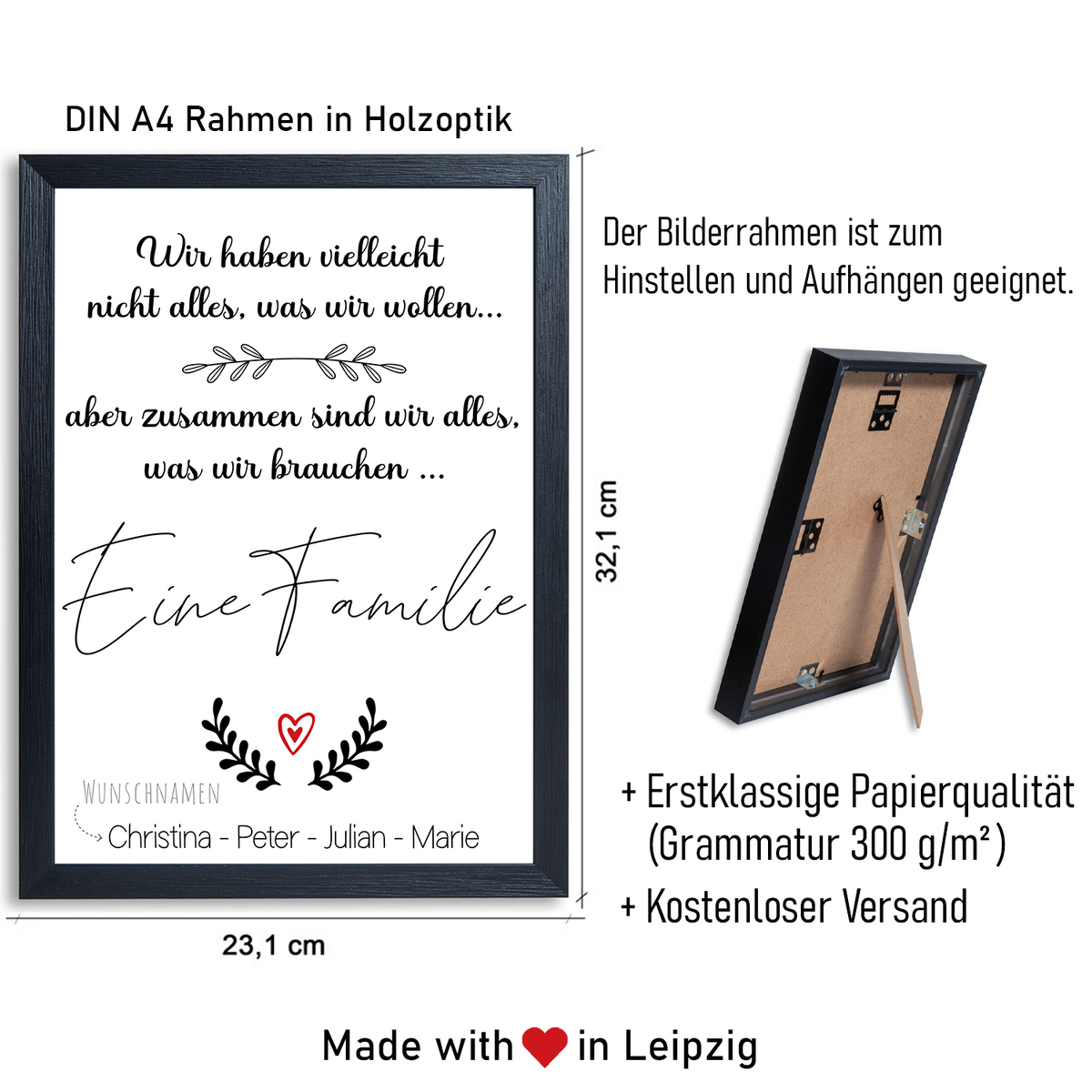 Familie Poster personalisierbar DIN A4 Kunstdruck Eltern Geschenk Mama Papa Kinder