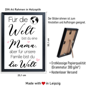 Mama DIN A4 Poster Danksagung Kunstdruck Muttertag Geschenk Dankeschön Beste Mutter Wandbild Mama Geburtstag Weihnachten