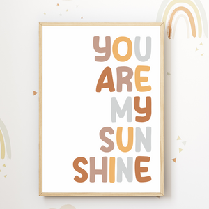 You are my Sunshine - Sonne Boho Regenbogen 3er Set Kinderzimmer Bilder DIN A4 Wandbilder Deko Babyzimmer Poster