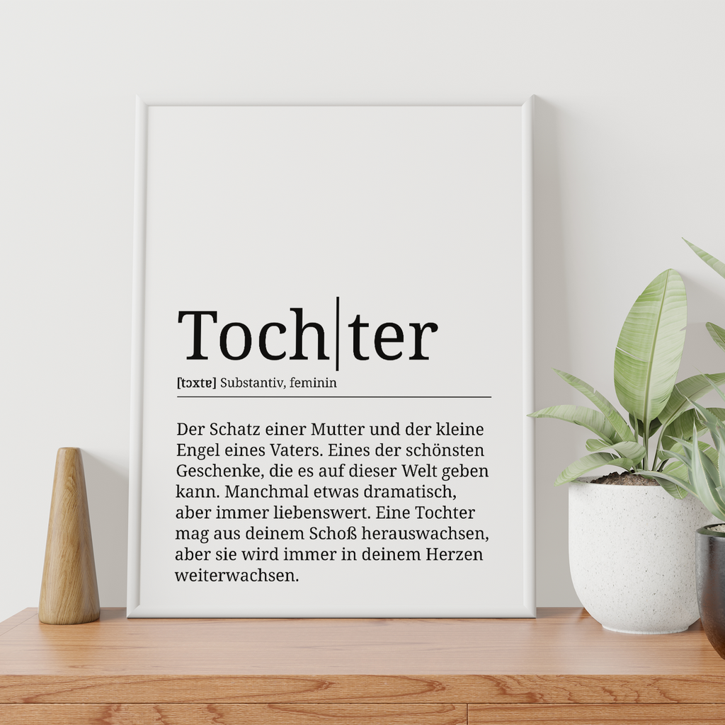 Tochter Poster Definition - Tochter Geschenk Wandbild