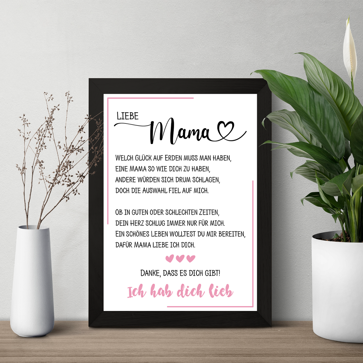 Liebe Mama DIN A4 Poster Danksagung Kunstdruck Muttertag Geschenk Danksagung Beste Mutter Wandbild Mama Geburtstag Weihnachten