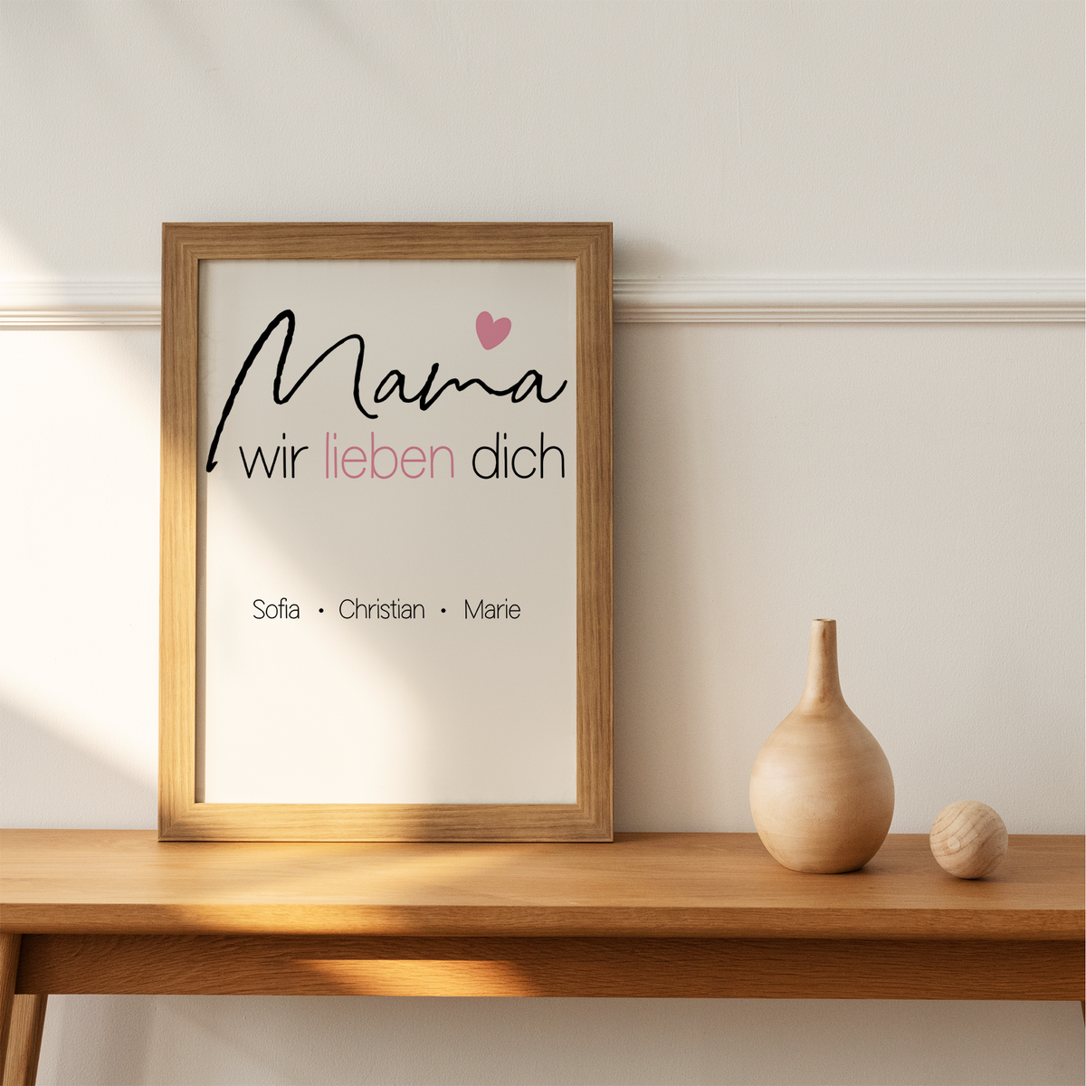 Mama Poster personalisierbar Familienmitglieder DIN A4 Kunstdruck Muttertag Geschenk Danksagung Beste Mutter Wandbild