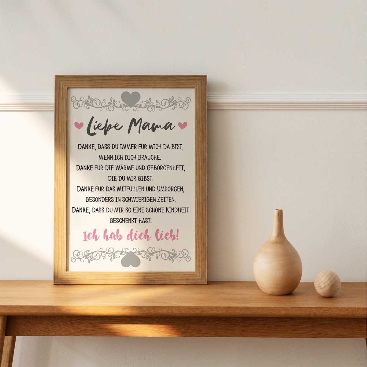 Mama Poster DIN A4 Danksagung Kunstdruck Muttertag Geschenk Dankeschön Beste Mutter Wandbild Mama Geburtstag Weihnachten